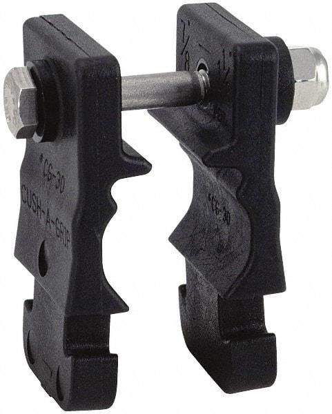 ZSI - 3/8" Pipe, Cushion Clamp - Black, 200 Lb Capacity, Glass Filled Nylon 6 - Best Tool & Supply