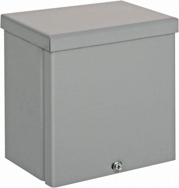 Cooper B-Line - Steel Junction Box Enclosure Screw Flat Cover - NEMA 3R, 6" Wide x 6" High x 4" Deep, Rainproof - Best Tool & Supply