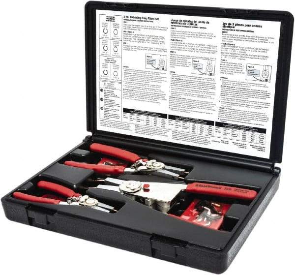 GearWrench - 6 Piece, 1/8 to 4" Bore, 1/8 to 4" Shaft, Convertible Retaining Ring Pliers Set - Comes in Blow Molded Case - Best Tool & Supply