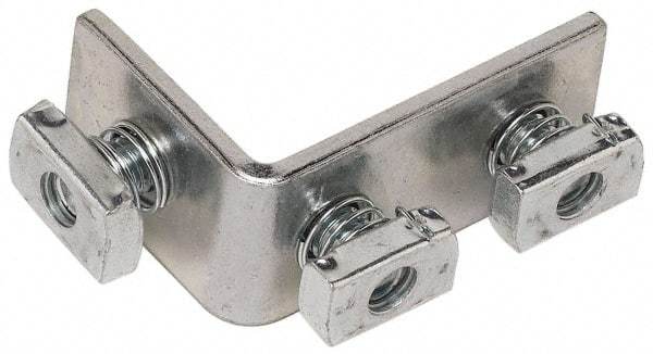 Cooper B-Line - Zinc Plated Carbon Steel 90° Preassembled Strut Fitting - 1/2" Bolt, 3 Holes, Used with Cooper B Line Channel & Strut (All Sizes Except B62 & B72) - Best Tool & Supply