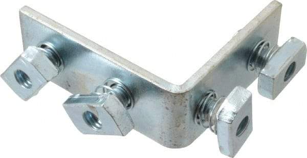 Cooper B-Line - Zinc Plated Carbon Steel 90° Preassembled Strut Fitting - 1/2" Bolt, 4 Holes, Used with Cooper B Line Channel & Strut (All Sizes Except B62 & B72) - Best Tool & Supply