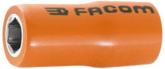 Facom - 1/2" Drive, Standard Hand Socket - 12 Points, 2-3/64" OAL, Alloy Steel - Best Tool & Supply