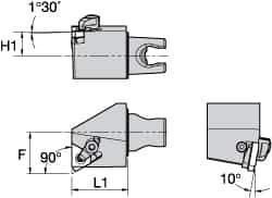 Kennametal - Insert Style LT 16ER, 30mm Head Length, Left Hand Cut, External Modular Threading Cutting Unit Head - System Size KM25, 22mm Center to Cutting Edge, Series LT Threading - Best Tool & Supply