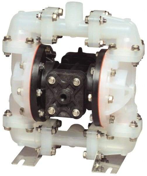 SandPIPER - 1" NPT, Nonmetallic, Air Operated Diaphragm Pump - Buna-N Diaphragm, Polypropylene Housing - Best Tool & Supply