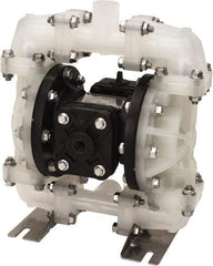 SandPIPER - 1/2" NPT, Nonmetallic, Air Operated Diaphragm Pump - Buna-N Diaphragm, Polypropylene Housing - Best Tool & Supply