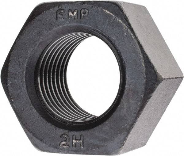 Value Collection - 2-8 UN Steel Right Hand Heavy Hex Nut - 3-1/8" Across Flats, 1-31/32" High, Uncoated, 2B Class of Fit - Best Tool & Supply