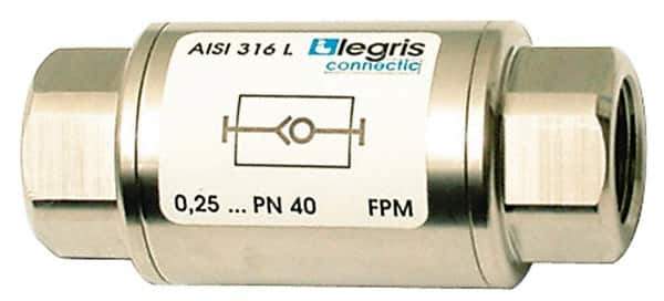 Legris - 1/8" Stainless Steel Check Valve - Unidirectional, Female BSPP x Female BSPP, 580 WOG - Best Tool & Supply