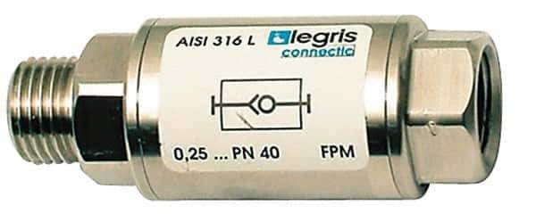 Legris - 1" Stainless Steel Check Valve - Unidirectional, Male BSPP x Female BSPP, 580 WOG - Best Tool & Supply