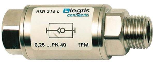 Legris - 3/4" Stainless Steel Check Valve - Unidirectional, Female BSPP x Male BSPP, 580 WOG - Best Tool & Supply