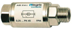 Legris - 1/8" Stainless Steel Check Valve - Unidirectional, Female BSPP x Male BSPP, 580 WOG - Best Tool & Supply