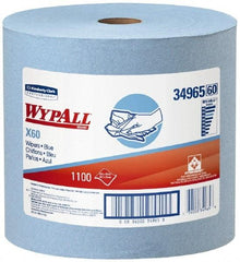 WypAll - X60 Dry Shop Towel/Industrial Wipes - Jumbo Roll, 13-3/8" x 12-1/2" Sheet Size, Blue - Best Tool & Supply