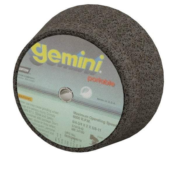 Norton - 6" Diam, 2" Overall Thickness, 16 Grit, Type 11 Tool & Cutter Grinding Wheel - Very Coarse Grade, Zirconia Alumina, P Hardness, 6,000 RPM - Best Tool & Supply