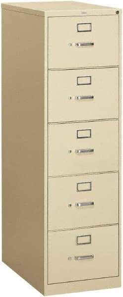 Hon - 18-1/4" Wide x 60" High x 26-1/2" Deep, 5 Drawer Vertical File - Steel, Putty - Best Tool & Supply