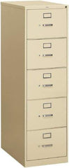 Hon - 18-1/4" Wide x 60" High x 26-1/2" Deep, 5 Drawer Vertical File - Steel, Putty - Best Tool & Supply