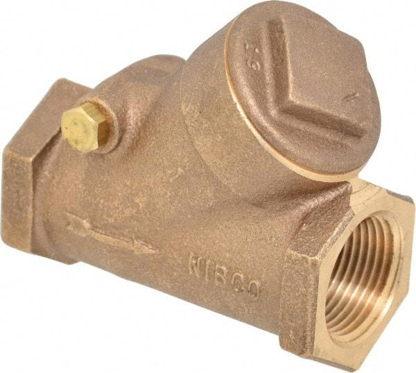 NIBCO - 1" Bronze Check Valve - Y-Pattern, FNPT x FNPT, 400 WOG - Best Tool & Supply