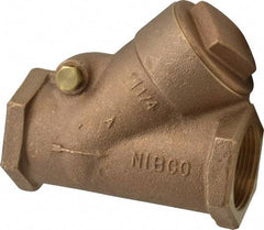 NIBCO - 1-1/4" Bronze Check Valve - Y-Pattern, FNPT x FNPT, 400 WOG - Best Tool & Supply