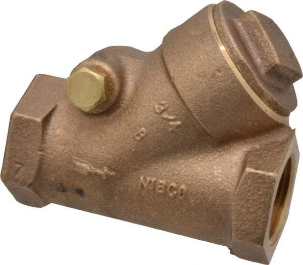 NIBCO - 3/4" Bronze Check Valve - Y-Pattern, FNPT x FNPT, 600 WOG - Best Tool & Supply