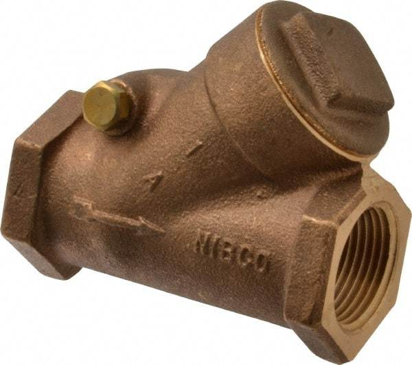 NIBCO - 1" Bronze Check Valve - Y-Pattern, FNPT x FNPT, 600 WOG - Best Tool & Supply