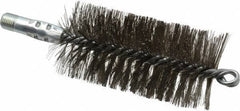 Schaefer Brush - 4-1/2" Brush Length, 2-1/4" Diam, Double Stem, Double Spiral Tube Brush - 7-1/4" Long, Stainless Steel, 1/4" NPSM Male Connection - Best Tool & Supply