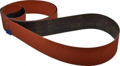 3M - 3" Wide x 132" OAL, 80 Grit, Ceramic Abrasive Belt - Ceramic, Medium, Coated, YF Weighted Cloth Backing, Wet/Dry, Series 777F - Best Tool & Supply