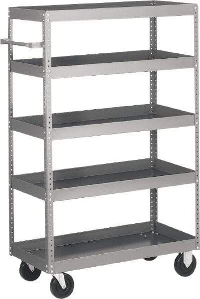 Quantum Storage - 1,000 Lb Capacity, 42" Wide x 18" Long x 57" High Shelf Cart - 5 Shelf, Steel - Best Tool & Supply