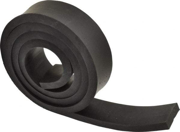 Made in USA - 1/2" Thick x 2" Wide x 60" Long, Buna-N Rubber Strip - Stock Length, 40 Shore A Durometer, 800 to 1,000 psi Tensile Strength, -20 to 170°F, Black - Best Tool & Supply