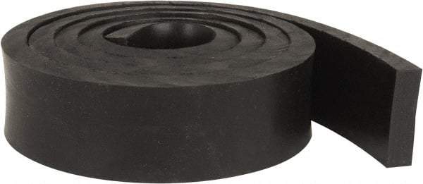 Made in USA - 1/2" Thick x 2" Wide x 60" Long, Neoprene Rubber Strip - Stock Length, 40 Shore A Durometer, 1,000 to 1,200 psi Tensile Strength, -40 to 212°F, Black - Best Tool & Supply