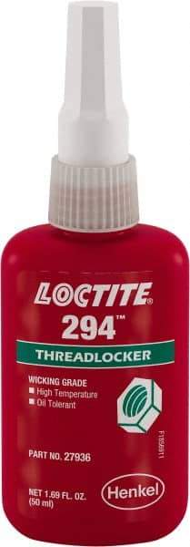 Loctite - 50 mL, Green, High Strength Liquid Threadlocker - 24 hr Full Cure Time - Best Tool & Supply