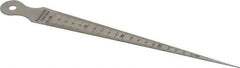 Value Collection - 1/32 to 5/8 Inch Measurement, 1 Leaf Taper Gage - 15mm Long, Stainless Steel, 1/64 Inch Graduation - Best Tool & Supply