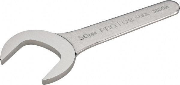 Proto - 50mm Standard Service Open End Wrench - 8-1/2" OAL, Single End, Satin Finish, 30° Head Angle - Best Tool & Supply