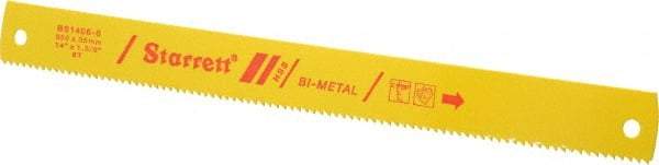 Starrett - 14" Long, 6 Teeth per Inch, Bi-Metal Power Hacksaw Blade - Toothed Edge, 1-3/8" Wide x 0.062" Thick - Best Tool & Supply