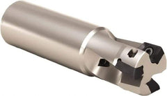 Seco - 25mm Cut Diam, 9mm Max Depth of Cut, 25mm Shank Diam, 101mm OAL, Indexable Square Shoulder End Mill - XOMX 10T3 Inserts, Weldon Shank, 90° Lead Angle, Through Coolant, Series Turbo 10 - Best Tool & Supply