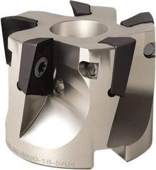 Seco - 5 Inserts, 50mm Cut Diam, 22mm Arbor Diam, 17mm Max Depth of Cut, Indexable Square-Shoulder Face Mill - 90° Lead Angle, 40mm High, XO.. 1806 Insert Compatibility, Through Coolant, Series Power Turbo - Best Tool & Supply