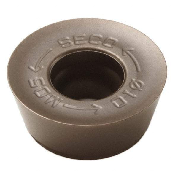 Seco - RDHT10T3M0 M05 Grade MS2500 Carbide Milling Insert - TiCN/Al2O3 Finish, 0.156" Thick, 0.394" Inscribed Circle - Best Tool & Supply