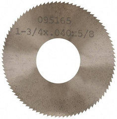 Made in USA - 1-3/4" Diam x 0.04" Blade Thickness x 5/8" Arbor Hole Diam, 90 Tooth Slitting and Slotting Saw - Arbor Connection, Solid Carbide, Concave Ground - Best Tool & Supply