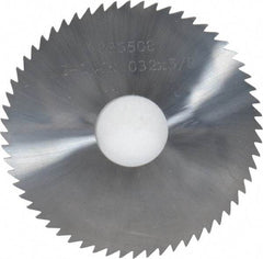 Made in USA - 2-1/4" Diam x 0.032" Blade Thickness x 5/8" Arbor Hole Diam, 60 Tooth Slitting and Slotting Saw - Arbor Connection, Solid Carbide, Concave Ground - Best Tool & Supply