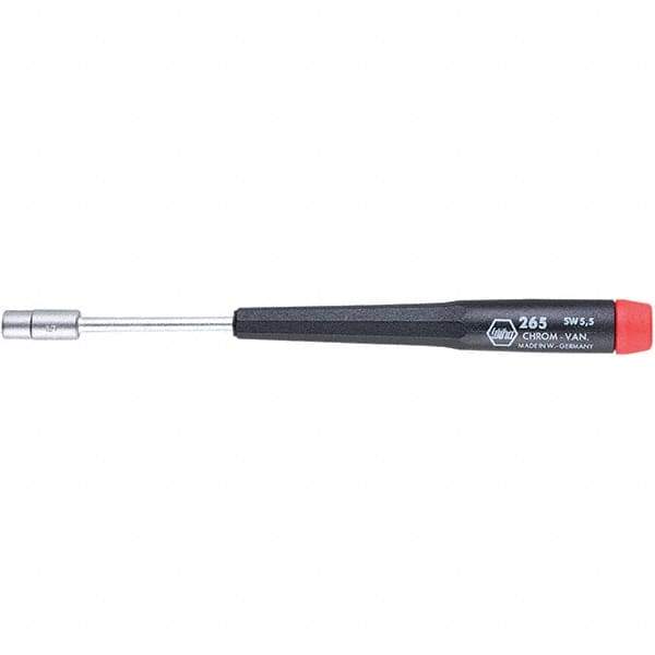 Wiha - 5.5mm Solid Shaft Precision Nutdriver - Cushion Grip Handle, 6-11/16" OAL - Best Tool & Supply