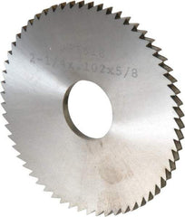 Made in USA - 2-1/4" Diam x 0.102" Blade Thickness x 5/8" Arbor Hole Diam, 60 Tooth Slitting and Slotting Saw - Arbor Connection, Solid Carbide, Concave Ground - Best Tool & Supply