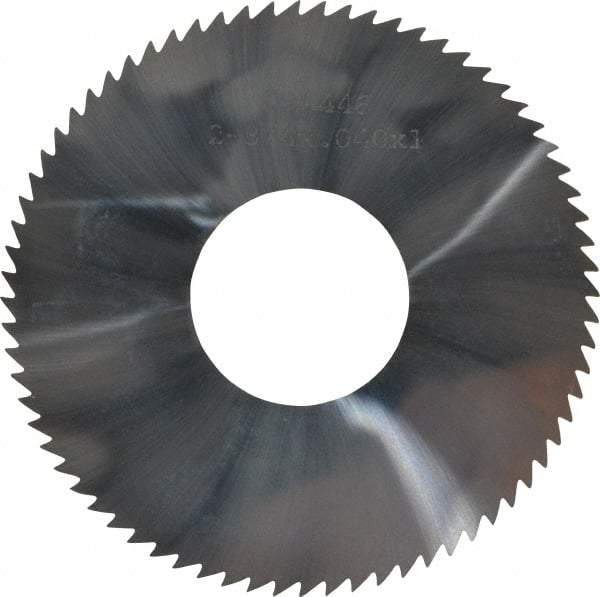 Made in USA - 2-3/4" Diam x 0.04" Blade Thickness x 1" Arbor Hole Diam, 72 Tooth Slitting and Slotting Saw - Arbor Connection, Solid Carbide, Concave Ground - Best Tool & Supply