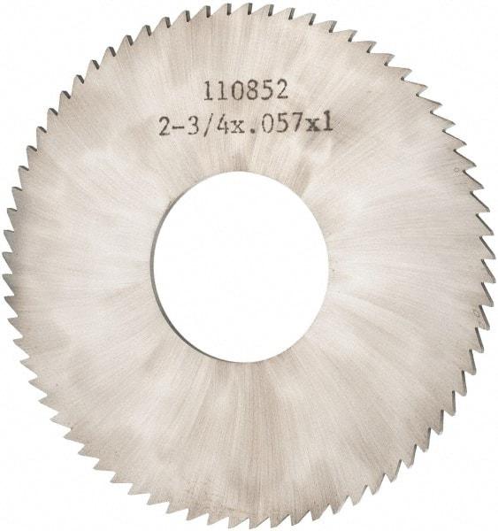 Made in USA - 2-3/4" Diam x 0.057" Blade Thickness x 1" Arbor Hole Diam, 72 Tooth Slitting and Slotting Saw - Arbor Connection, Solid Carbide, Concave Ground - Best Tool & Supply