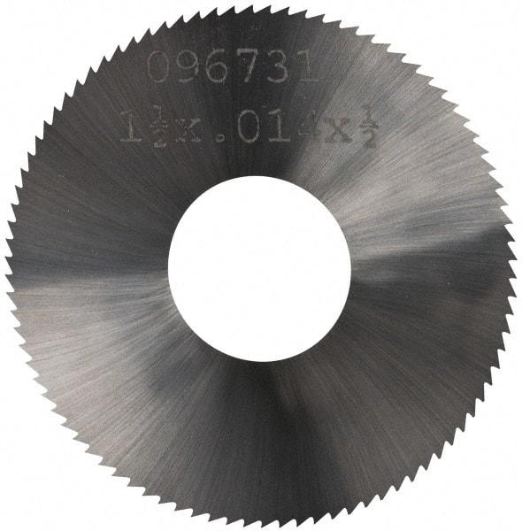 Made in USA - 1-1/2" Diam x 0.014" Blade Thickness, 1/2" Arbor Hole Diam, 110 Teeth, Solid Carbide, Jeweler's Saw - Uncoated - Best Tool & Supply