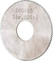 Made in USA - 1-1/2" Diam x 0.028" Blade Thickness, 1/2" Arbor Hole Diam, 110 Teeth, Solid Carbide, Jeweler's Saw - Uncoated - Best Tool & Supply