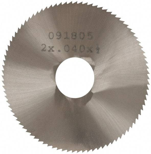 Made in USA - 2" Diam x 0.04" Blade Thickness, 1/2" Arbor Hole Diam, 110 Teeth, Solid Carbide Jeweler's Saw - Uncoated - Best Tool & Supply