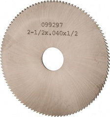 Made in USA - 2-1/2" Diam x 0.04" Blade Thickness, 1/2" Arbor Hole Diam, 110 Teeth, Solid Carbide, Jeweler's Saw - Uncoated - Best Tool & Supply