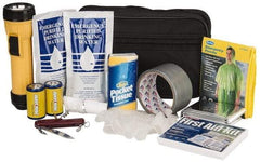 PRO-SAFE - Emergency Preparedness Kits Type: Emergency Response/Preparedness Kit Contents: 33 Piece First Aid Kit; Duct Tape; Drinking Water Packet; Dust Mask; Emergency Poncho; Flashlight; Gloves; Swiss Army Knife; Tissues - Best Tool & Supply