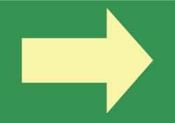 NMC - Right Arrow (Graphic), Plastic Exit Sign - 10" Wide x 7" High, Glow-in-the-Dark - Best Tool & Supply