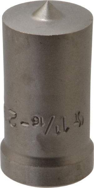 Cleveland Steel Tool - 1-1/16 Inch Diameter Round Ironworker Punch - 1-1/32 Inch Body Diameter, 1-5/32 Inch Head Diameter, 1-15/16 Inch Overall Length - Best Tool & Supply