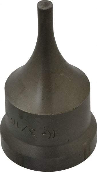 Cleveland Steel Tool - 3/16 Inch Diameter Round Ironworker Punch - 1-1/16 Inch Body Diameter, 1-7/32 Inch Head Diameter, 2-1/8 Inch Overall Length - Best Tool & Supply