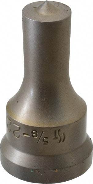 Cleveland Steel Tool - 5/8 Inch Diameter Round Ironworker Punch - 1-1/16 Inch Body Diameter, 1.24 Inch Head Diameter, 2-3/16 Inch Overall Length - Best Tool & Supply