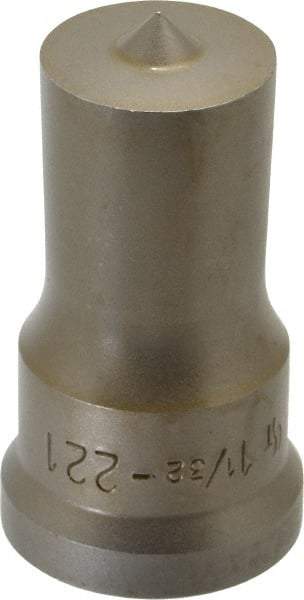 Cleveland Steel Tool - 1-1/32 Inch Diameter Round Ironworker Punch - 1-7/32 Inch Body Diameter, 1-3/8 Inch Head Diameter, 2-3/8 Inch Overall Length - Best Tool & Supply